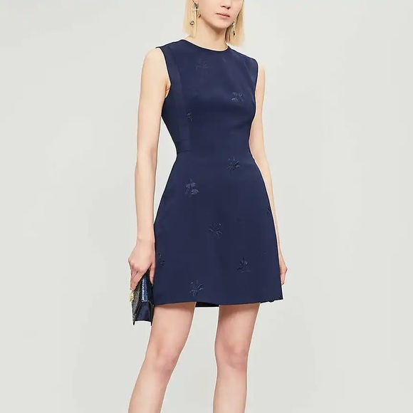 Ted Baker Dresses & Skirts - TED BAKER Saahrad Embroidered Shift Dress in Navy Blue Floral Contrast Print